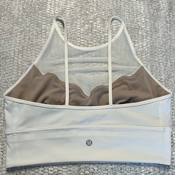 LuluLemon White High Neck Mesh Sports Bra - Picture 2 of 3